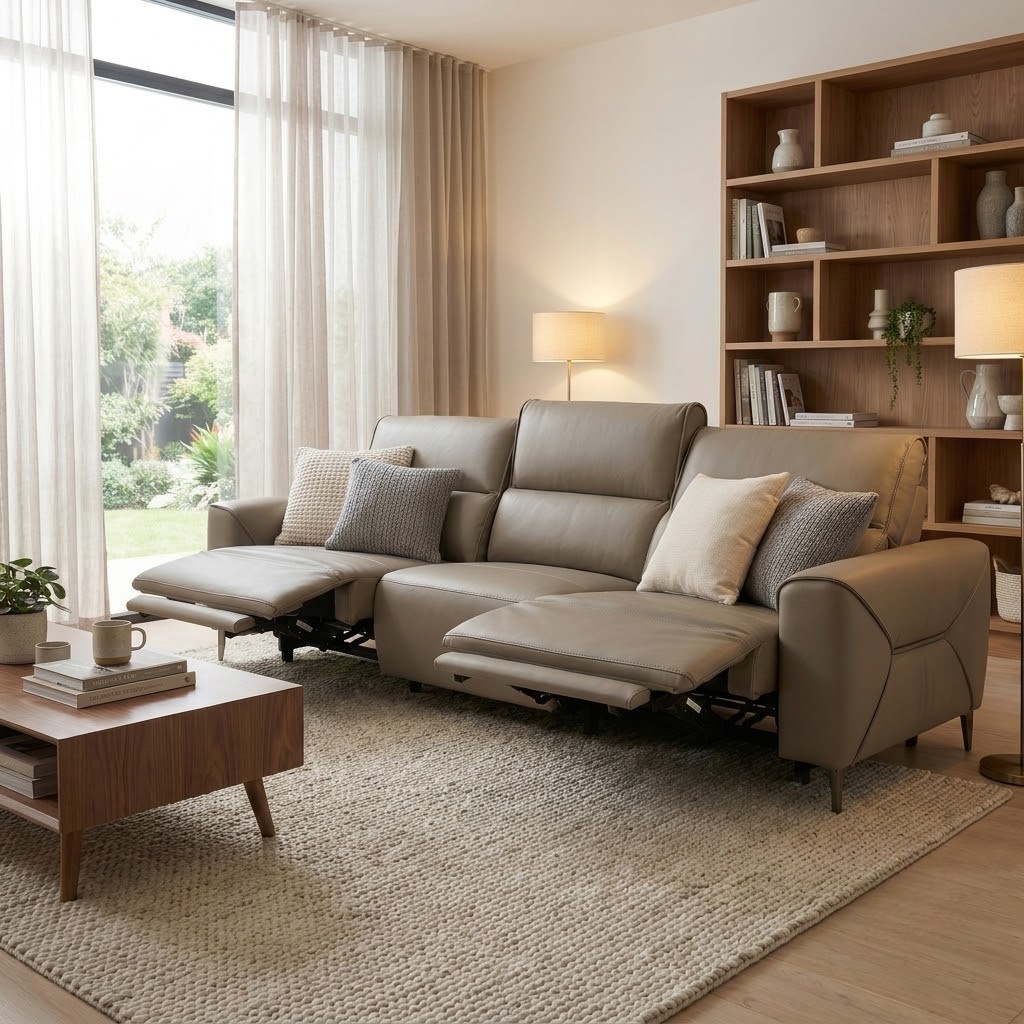 Ghế sofa thư giãn 3 chỗ ngồi có chức năng thư giãn điều khiển điện